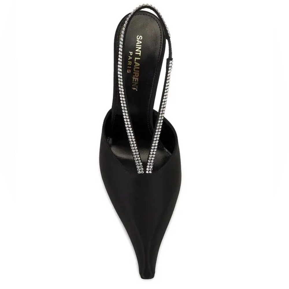SAINT LAURENT Chacha Pump in Nero & Crystal Velvet New in Box! - Picture 3 of 16
